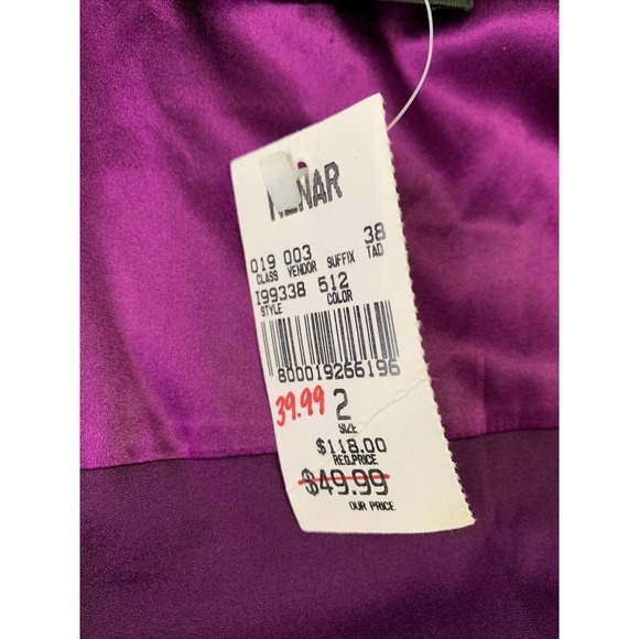 VINTAGE Y2K Silk Satin Button Up Shirt Kenar Purple NWT Sz 2 Small - Picture 5 of 8
